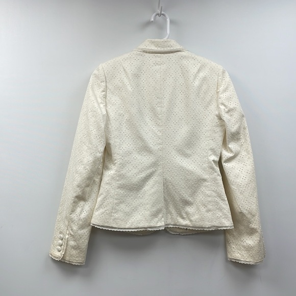 NWT J. Crew Embroidered Eyelet Single Breasted Blazer Jacket Cottage White 2 - Picture 4 of 8